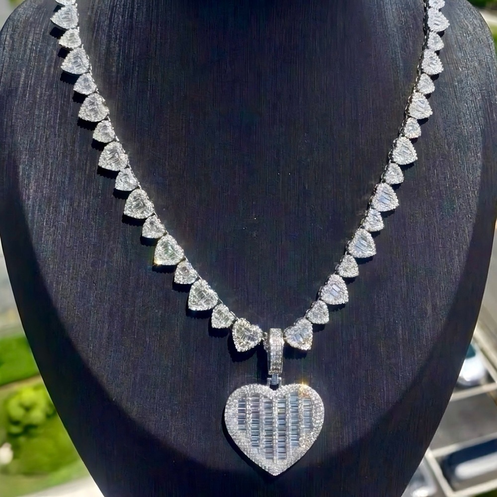 Silver Heart Pendant Necklace 16inch